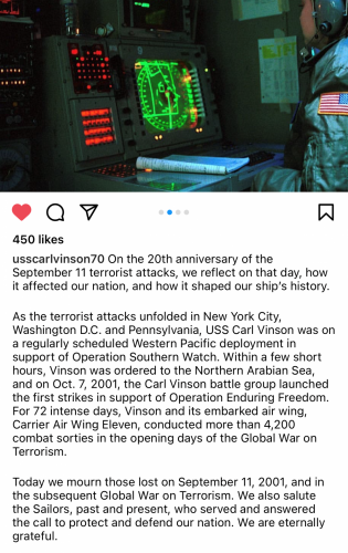 9-11 - USS Carl Vinson message