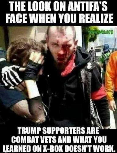 THE LOOK ON ANTIFAS FACE