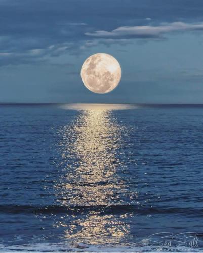 Moon - Full - Over ocean