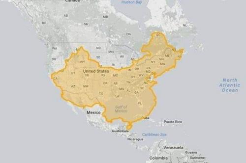 China size vrs the USA