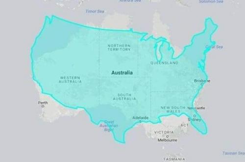 Austrailia size vrs the USA