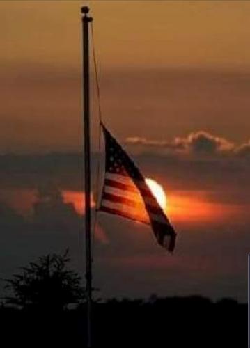 Flag - Half mast at sunset