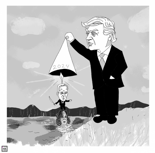 Inktober 2022 flame political cartoon nft