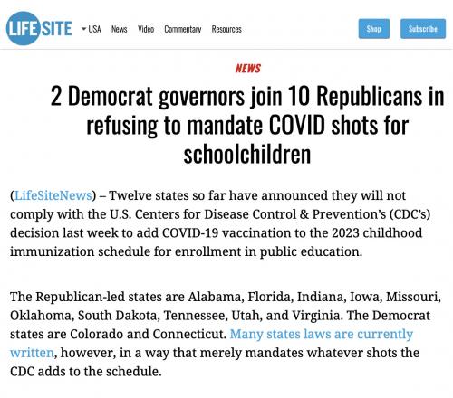 no vax States