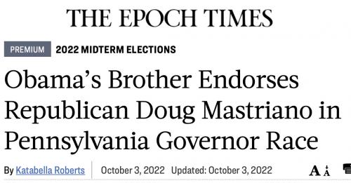 Obama brother Mastriano