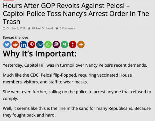 toss Pelosi order