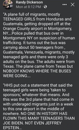USA plane with migrants