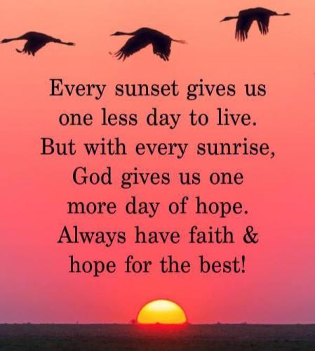 Sunsets and sunrises