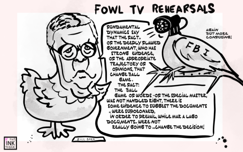 inktober fowl bill barr political cartoon
