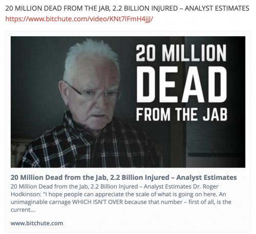 Est 20 M dead