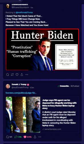 Trump on Truth Social ~My Reply about The Laptop Guy~