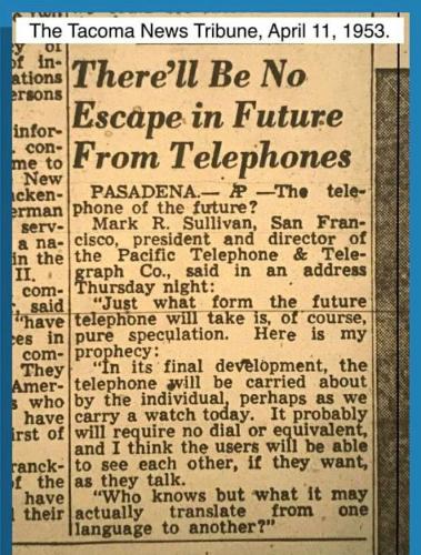 Telephone -Prediction from 1953