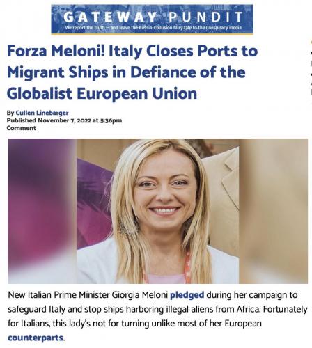 Meloni Italy closes ports