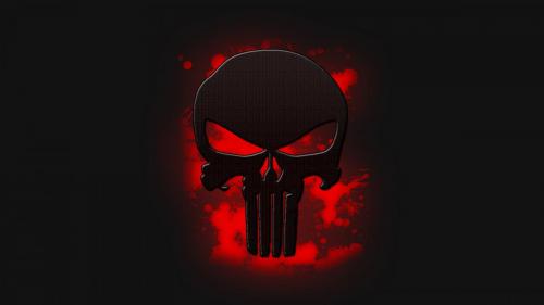 The Punisher skull blood red