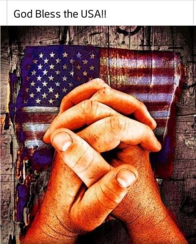 Flag & praying hands
