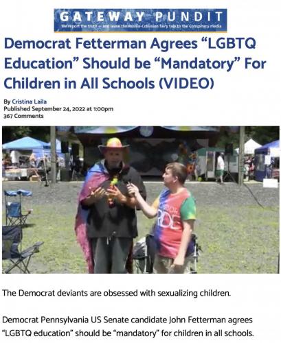 PA fetterman LBGTQ
