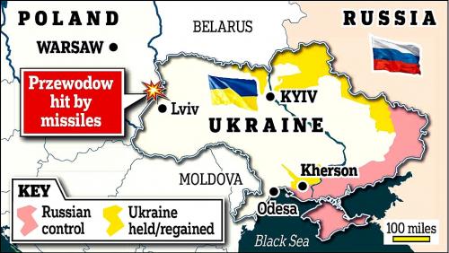 Ukrainian Missile Hits Przewodw Poland
