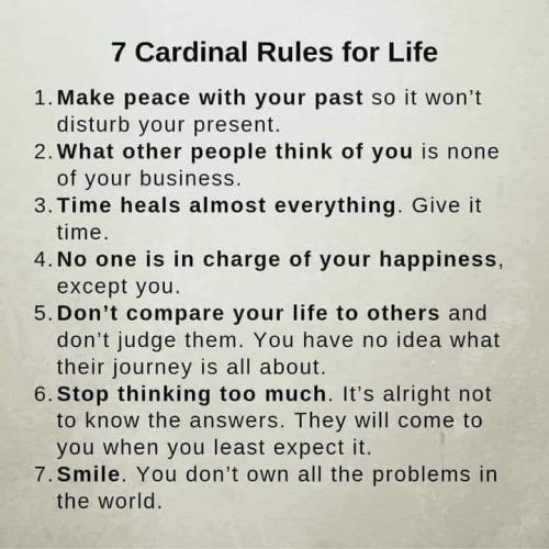 7 Cardinal Rules for Life