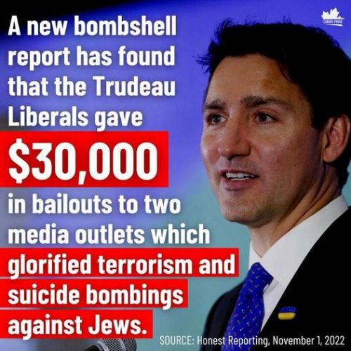 Justin Trudeau - paying the enemies