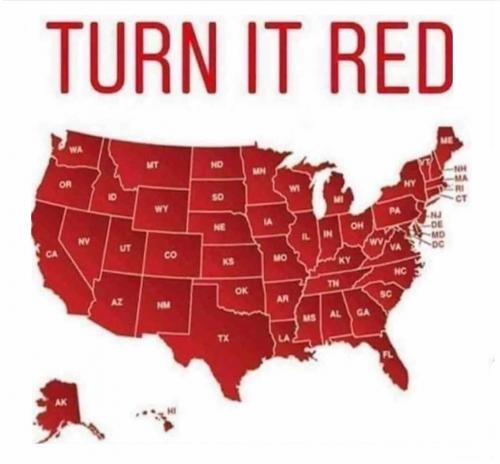 USA turn RED