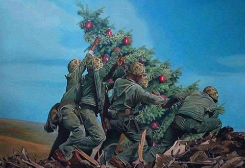 Christmas - Marines (raising the tree)