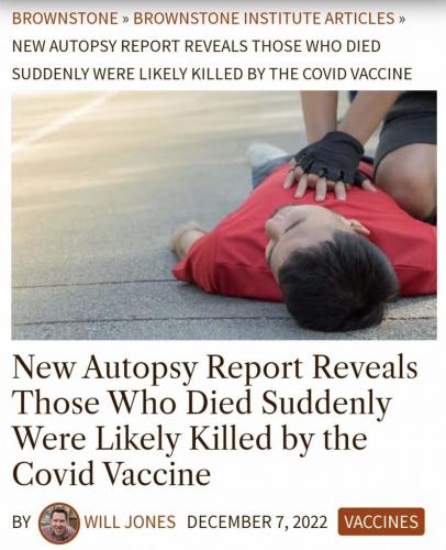 Sudden death is vax