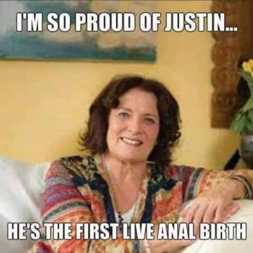 Justin Trudeau - first live anal birth