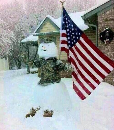 Flag - Snowman in military uniform