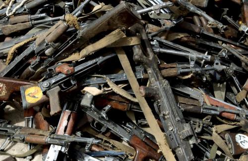 = PILE OF GUNS THAT WERE COLLECTED FROM GUN OWNERS