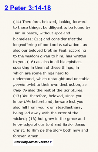 2 Peter 3:14-18