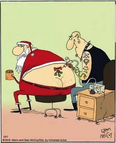 Cartoon - Christmas - Mistletoe tattoo