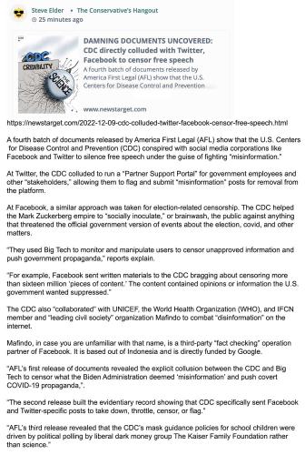 CDC twit & FB lies