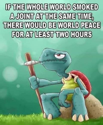 World peace for two hours - Everybody smoke a joint