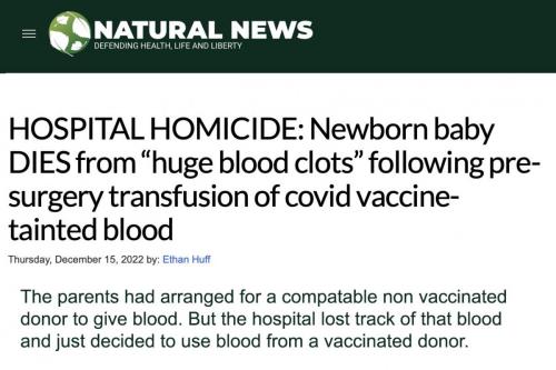 baby dies from vax blood