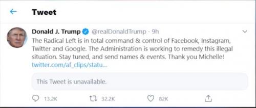 TrumpTweetLeftistsCensorshipOnline