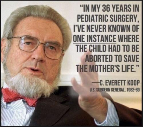Koop never had abort save Mom