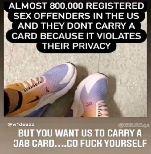 800K sex offenders no card