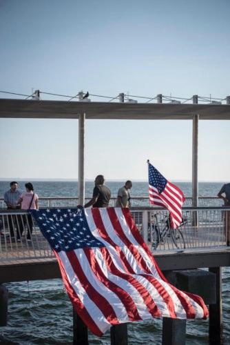 Flag - On fishing pier