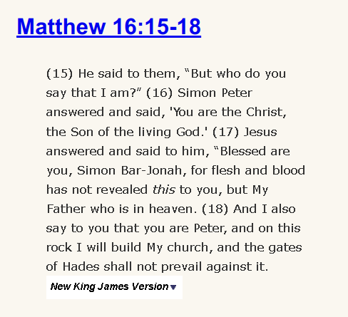 Matthew 16:15-18