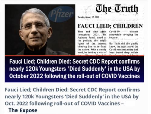 Fauci lied Kids died