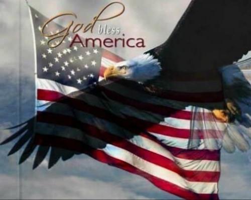 Flag - God Bless America - Eagle
