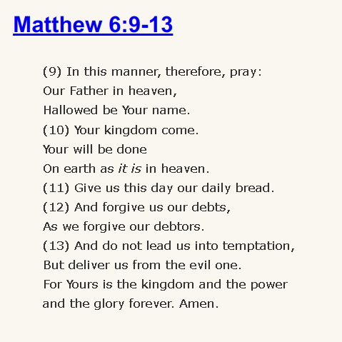Matthew 6:9-13