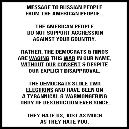 M Message to Russian people