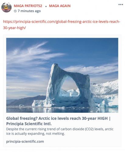 Arctic ice 30 Y high