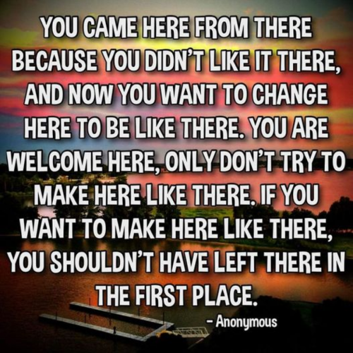M came here