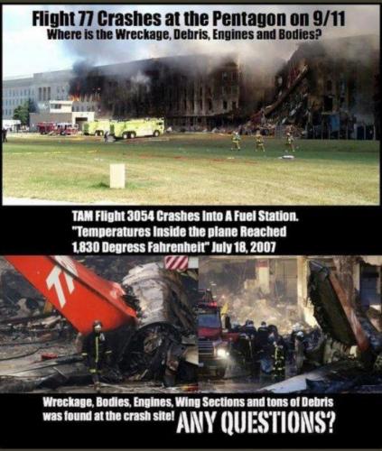 911, Flight 77, Pentagon -- Wreckage missing