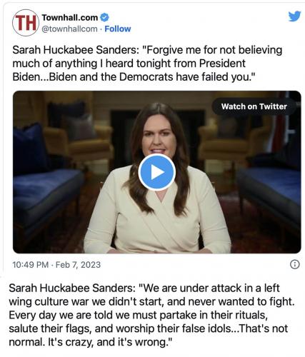 Sanders SOTU reply