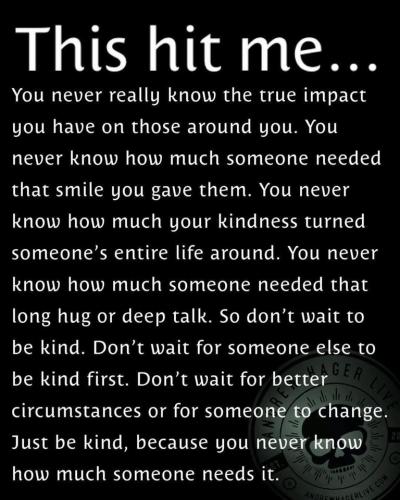 You never really know