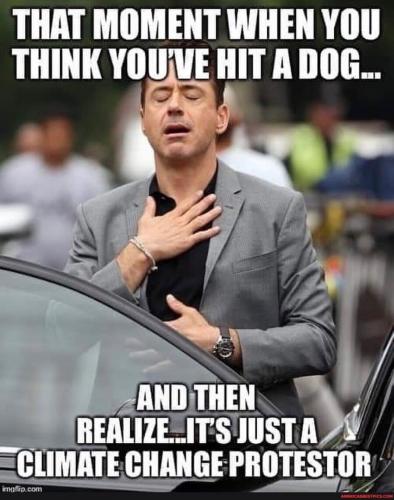 Global Warming, Protests, Riots, Dog -- Happy Relief