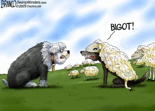 Dog, Wolf in Sheeps Clothing, Liberal, Democrat -- Bigot
